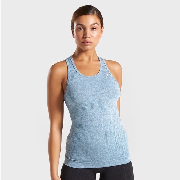 Gymshark vital seamless vest teal marl workout - Picture 7 of 8